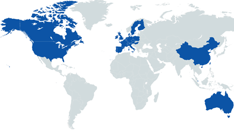 Globale Expansion Mehrere Länder Währungen
