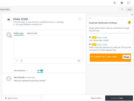 zendesk auto merge duplicate tickets 1 Zendesk Auto-Merge Duplikate von Tickets