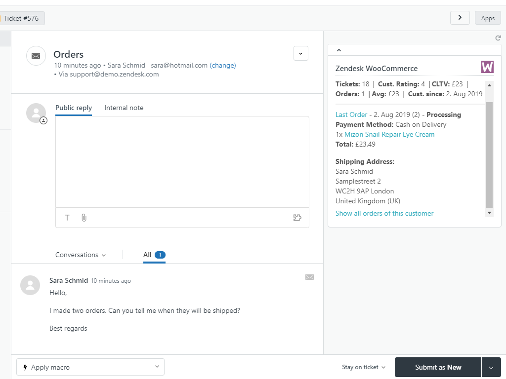 zendesk woocommerce 1 Zendesk WooCommerce-Schnittstelle